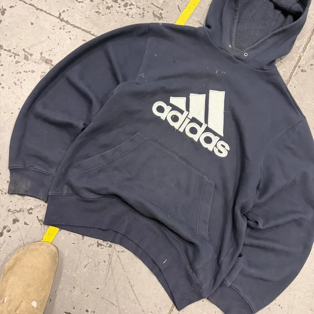 Y2K 2000’s Adidas Navy Blue Hoodie Men’s Size Small